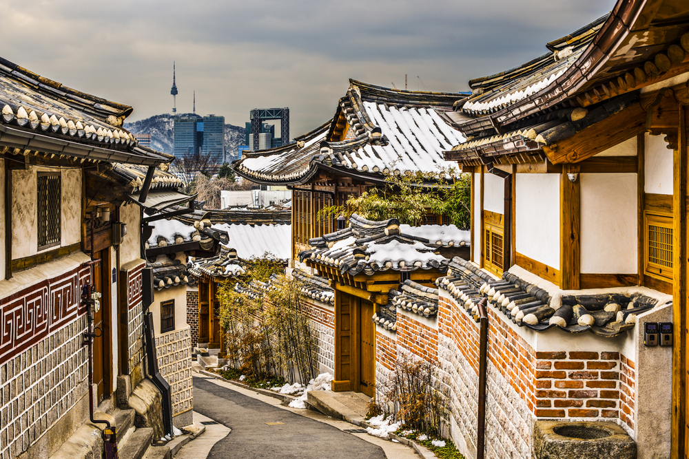 Seoul, South Korea at the Bukchon Hanok historic district.